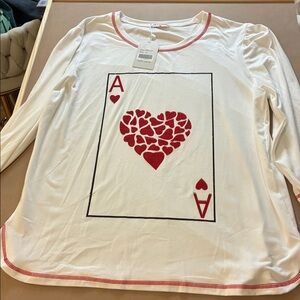 Women's Long Sleeve Ace of Hearts Top